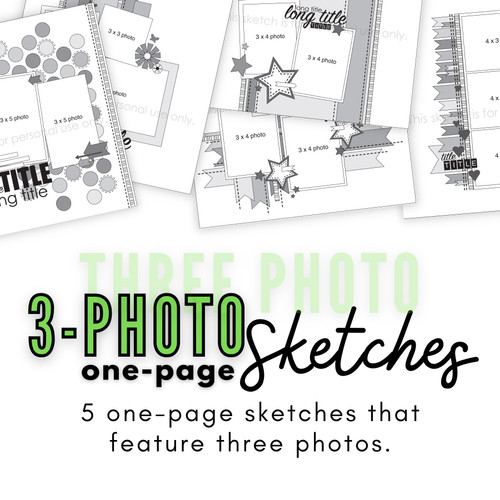 * DIGITAL DOWNLOAD * 5-PACK: February 2018 | Three Photos (One Page Layouts)