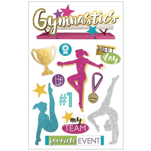 Paper House Productions 3D Stickers: Gymnastics (Gold)