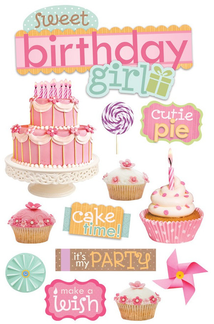 PAPER HOUSE PRODUCTIONS 3D Stickers: Sweet Birthday Girl