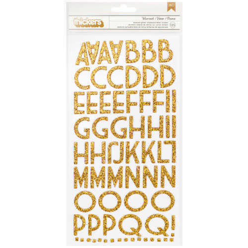 Thickers Glitter Chipboard Alphabet Letter Stickers Black Sprinkles