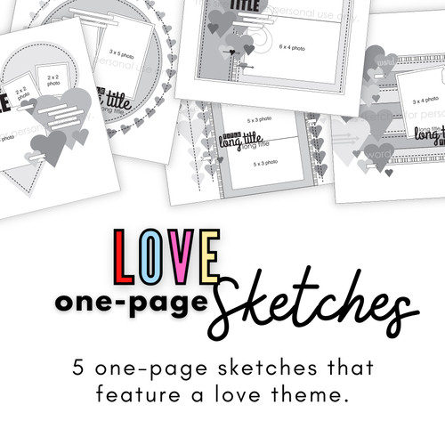 * DIGITAL DOWNLOAD * 5-PACK: FEBRUARY 2019 | Love Theme (One Page Layouts)