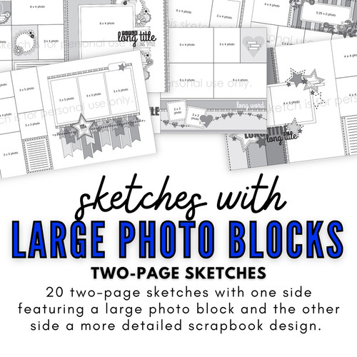 * DIGITAL DOWNLOAD * 20-PACK: May 2019 NSD Large Photo Blocks (Two-Page Sketches)