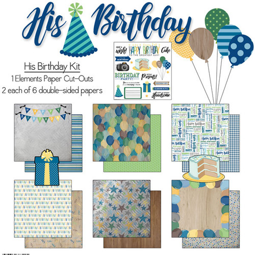 Scrapbook Customs 12x12 Birthday Themed Collection Pack: His