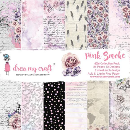 DRESS MY CRAFT 6x6 Paper Pad: Pink Smoke