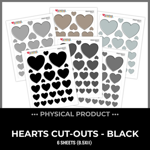 WC26 ATTENDEES ONLY: PRINTED PRINTABLES Basics - Hearts | Black
