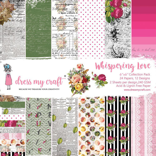 Dress My Craft 6x6 Paper Pad: Whispering Love
