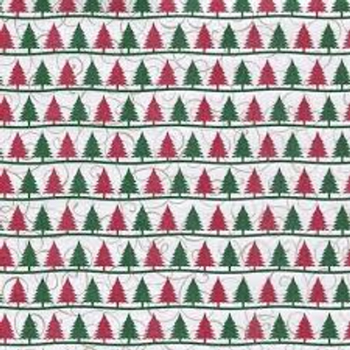 REMINISCE Christmastime 12x12 Glittered Paper: Christmas Trees (single-sided)