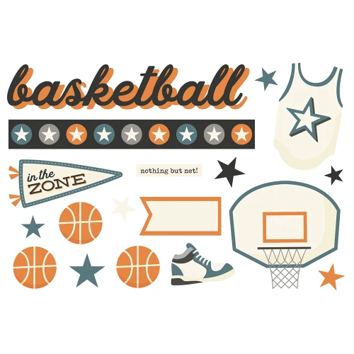 SIMPLE STORIES "Simple Pages" Page Pieces: Basketball