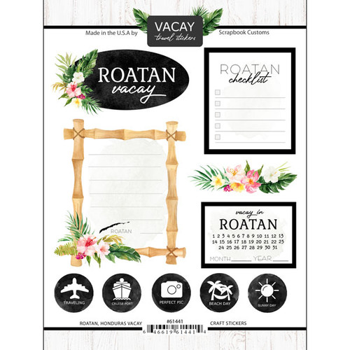 Scrapbook Customs Vacay Sticker: Roatan / Honduras