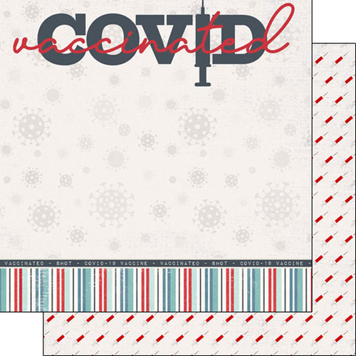 SCRAPBOOK CUSTOMS 12x12 Covid-19 Themed Paper: Vaccinated