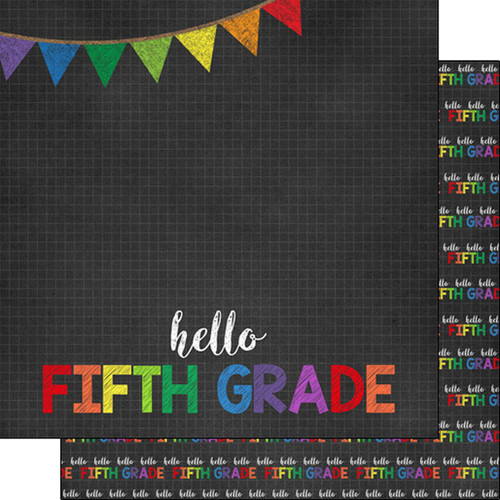 Scrapbook Customs 12x12 School Themed Paper: Hello Fifth Grade