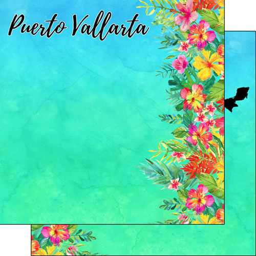 SCRAPBOOK CUSTOMS 12x12 Travel Themed Paper: Puerto Vallarta Getaway