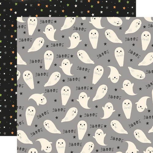 Simple Stories Spooky Nights 12x12 Paper: BooYa!