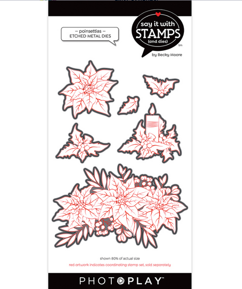 PHOTOPLAY Say It With Stamps: Poinsettias Etched Metal Dies