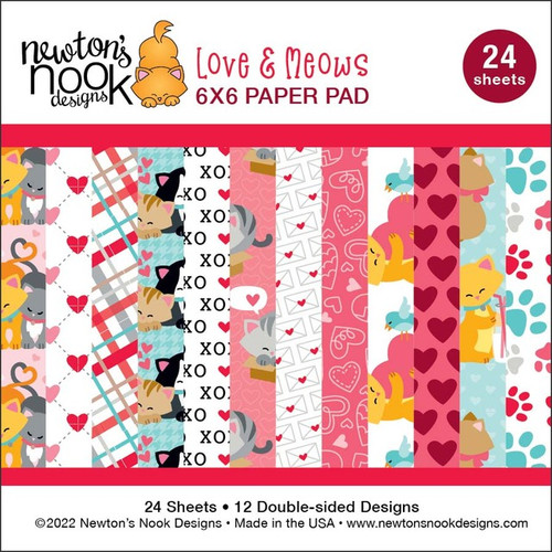 Newton's Nook Designs 6x6 Paper Pad: Love & Meows