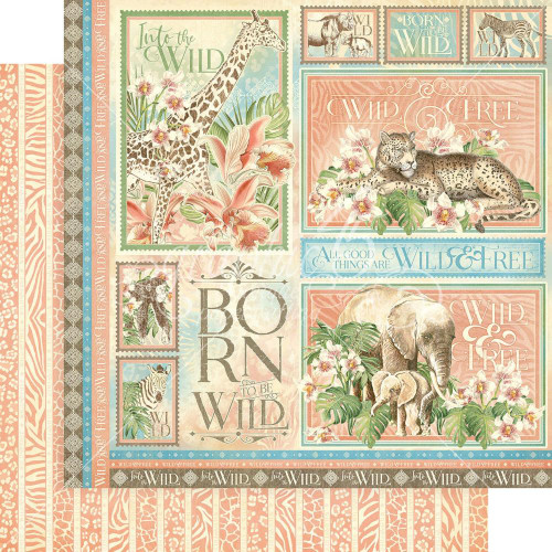 GRAPHIC 45 Wild and Free 12x12 Paper: Born to Be Wild