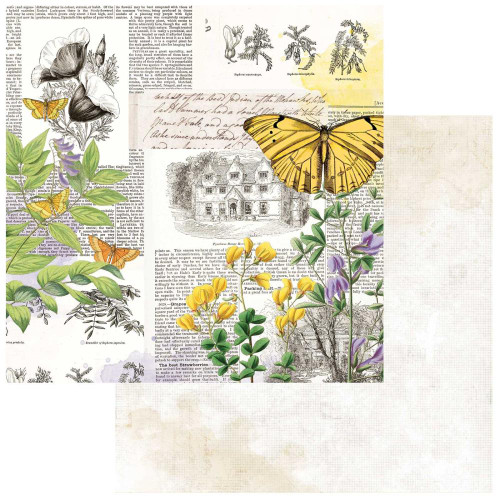 49 and Market Vintage Artistry 12x12 Paper: Curators Botanical - Flutterology