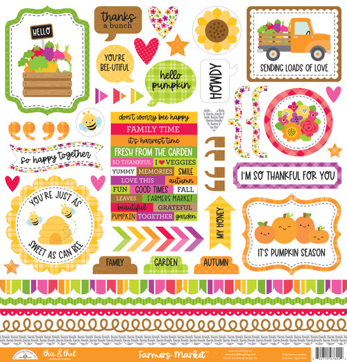 DOODLEBUG DESIGNS Farmers Market 12x12 This & That Sticker