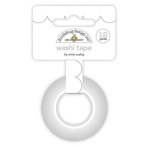 DOODLEBUG DESIGNS Monochromatic Collection Washi Tape: Lily White Scallop