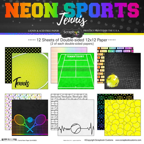 SCRAPBOOK CUSTOMS Collection Pack: Neon Sports - Tennis