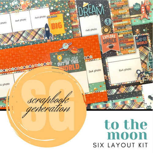 SCRAPBOOK GENERATION To The Moon - 6 Layout Kit