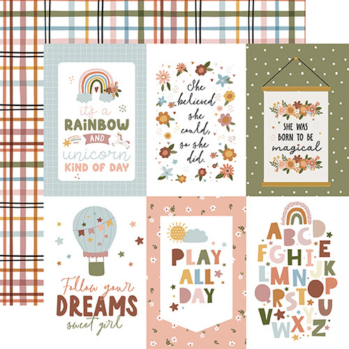 ECHO PARK Dream Big Little Girl 12x12 Paper: 4x6 Journaling Cards