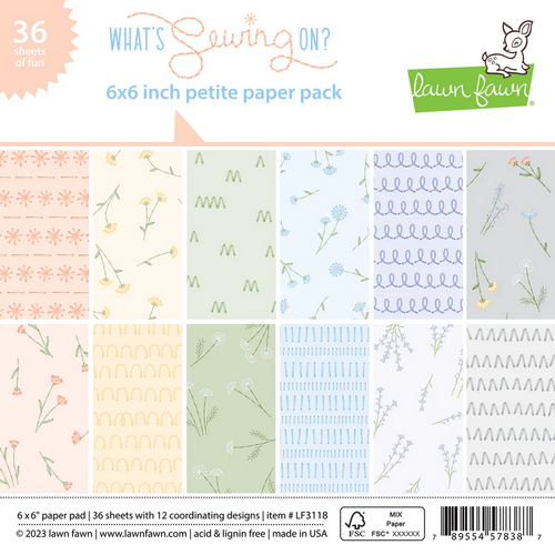 LAWN FAWN 6x6 Paper Pad: What's Sewing On