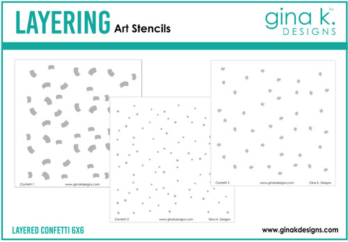 GINA K. DESIGNS 6x6 Layering Stencils: Layered Confetti (3 pc)