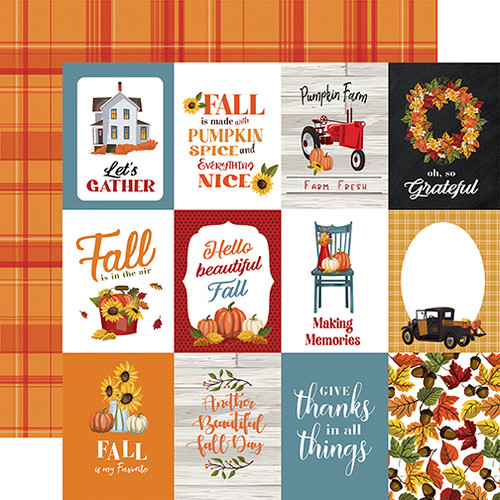 CARTA BELLA Fall Fun 12x12 Paper: 3x4 Journaling Cards