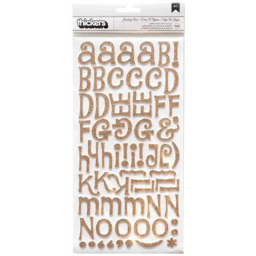 American Crafts Thickers: SPRINKLES  White Glitter Chipboard - Scrapbook  Generation
