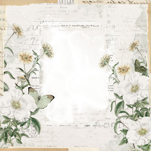 49 and Market Vintage Artistry Moonlit Garden 12x12 Double-Sided Cardstock: Thoughtful (49VMG1225552)