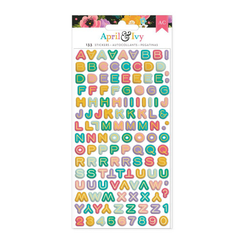 AMERICAN CRAFTS April & Ivy Puffy Mini Alpha Stickers