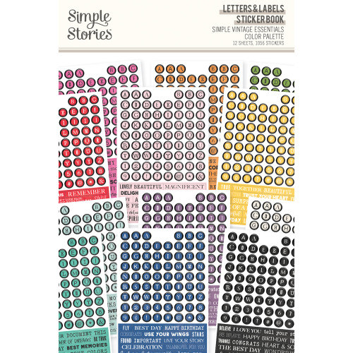 SIMPLE STORIES Simple Vintage Essentials Color Palette Letters & Labels Sticker Book