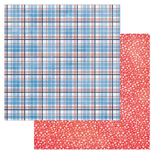 AMERICAN CRAFTS Flags and Frills 12x12 Paper: Backyard Bbq