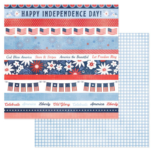 AMERICAN CRAFTS Flags and Frills 12x12 Paper: Independence