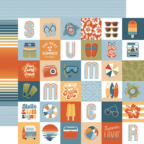 *PREORDER - ships late March* ECHO PARK Summer Vibes 12x12 Paper: 2x2 Journaling Cards