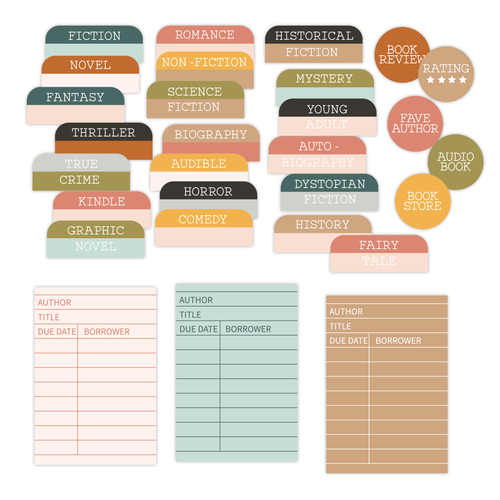 PRETTY LITTLE STUDIO Well Read Die-Cuts | Library Card