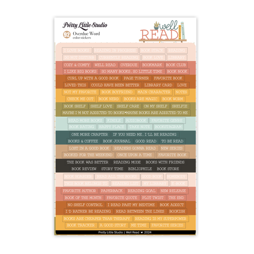 PREORDER - ships mid-May: PRETTY LITTLE STUDIO Well Read Stickers | Overdue Word (color)