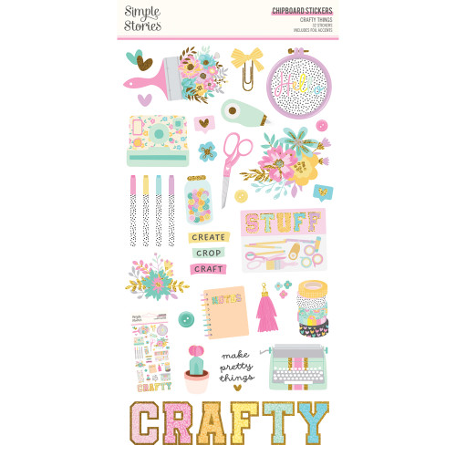 PREORDER - ships late May: SIMPLE STORIES Crafty Things 6x12 Chipboard