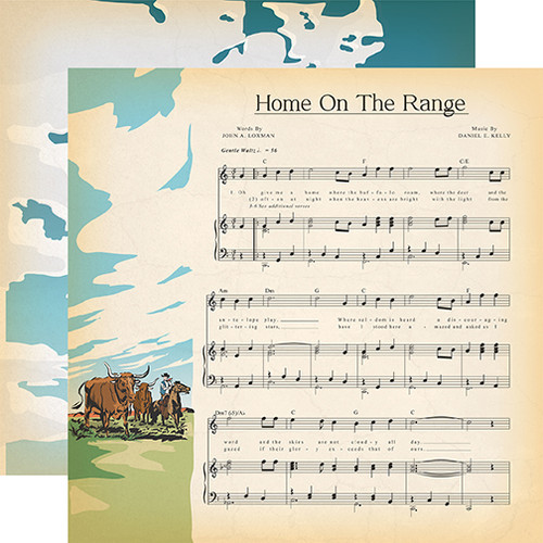 CARTA BELLA Cowboys 12x12 Paper: Home On The Range