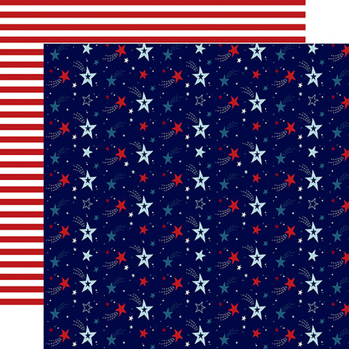 PREORDER - ships late April: ECHO PARK Stars and Stripes Forever 12x12 Paper: Shooting Stars