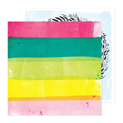 AC Vicki Boutin Bold and Bright 12x12 Paper: Rainbow Stripes