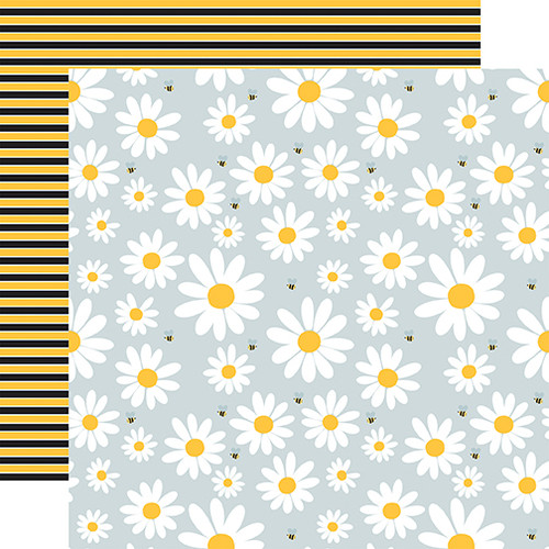 PREORDER - ships late May: ECHO PARK Happy As Can Bee 12x12 Paper: Lovely Bee Daisies