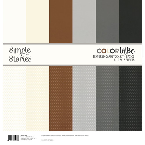 SPECIAL ORDER - WC2026 ATTENDEES ONLY: SIMPLE STORIES Color Vibe 12x12 Textured Cardstock Kit: Basics