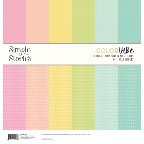 SPECIAL ORDER - WC2026 ATTENDEES ONLY: SIMPLE STORIES Color Vibe 12x12 Textured Cardstock Kit: Lights
