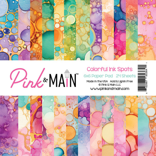 PINK & MAIN 6x6 Paper Pad: Colorful Ink Spots