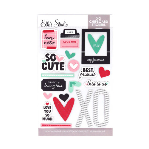 ELLE'S STUDIO Chipboard Stickers: Love | XO