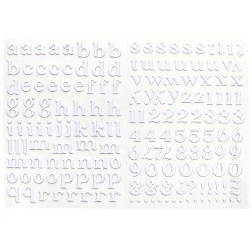 ELLE'S STUDIO Puffy Alphabet Stickers: Lowercase White