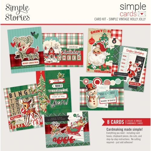 PREORDER - ships late August: SIMPLE STORIES Simple Vintage Holly Jolly Simple Cards Card Kit