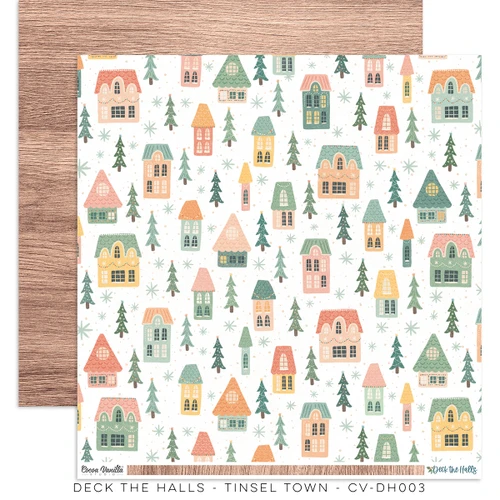 CLEARANCE | COCOA VANILLA Deck The Halls 12x12 Paper: Tinsel Town